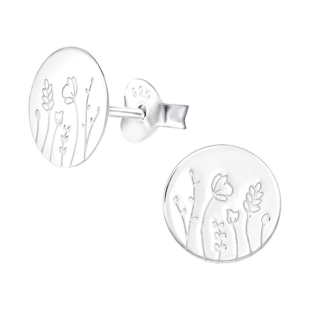 Sterling Silver Simple Flower Stud Earrings